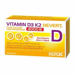 Vitamine D3 K2 Hevert + Calcium en Magnesium 4000 IE capsules, 120 stuks