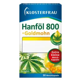 Klosterfrau hennepolie 800 mg + klaproos zachte capsules, 30 st