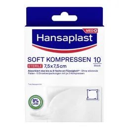 Hansaplast zachte kompressen 7,5x7,5 cm steriel, 5x2 stuks