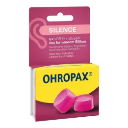 Ohropax Silence siliconen in-ear pluggen, 6 stuks