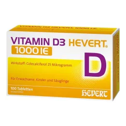 Vitamine D3 Hevert 1000 IE tabletten, 100 stuks