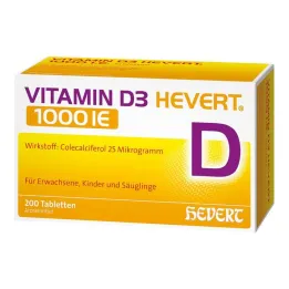 Vitamine D3 Hevert 1000 IE tabletten, 200 stuks