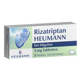 Rizatriptan Heumann voor migraine 5 mg tabletten, 2 stuks