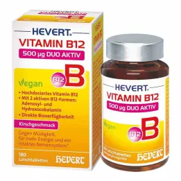 Vitamine B12 Hevert 500 µg Duo Actieve zuigtabletten, 180 st
