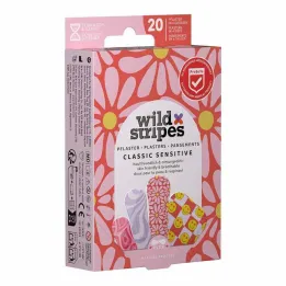Wild Stripes Classic gevoelige Pastel Fun pleisters, 20 stuks