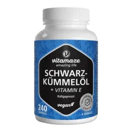 Zwarte komijnolie capsules + vitamine E, 240 stuks