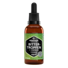 Bitterdruppels 15 kruiden + choline zonder alcohol, 50 ml