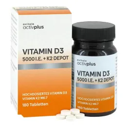 Activplus Vitamine D3 5000 IE + K2 Depot tabletten, 180 stuks