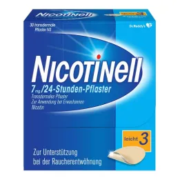 NICOTINELL Nicotinepleisters 7 mg / 24 uur, pleistersterkte licht (3), 30 stuks