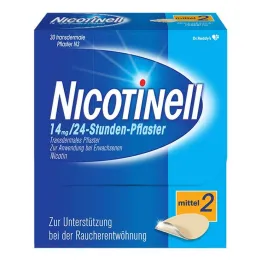 NICOTINELL 14 mg / 24-uurs nicotinepleisters, pleistersterkte medium (2), 30 stuks